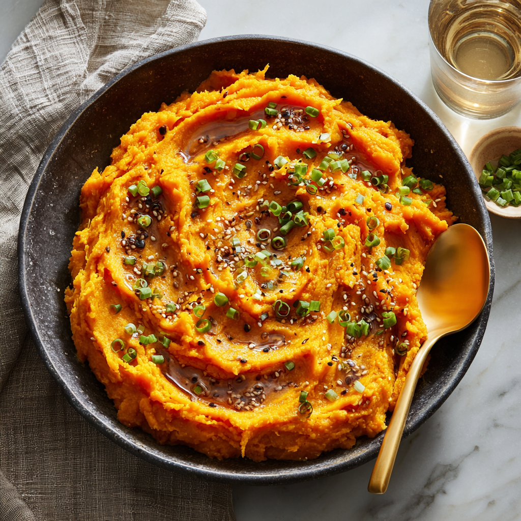 Mashed Sweet Potatoes with Miso Butter