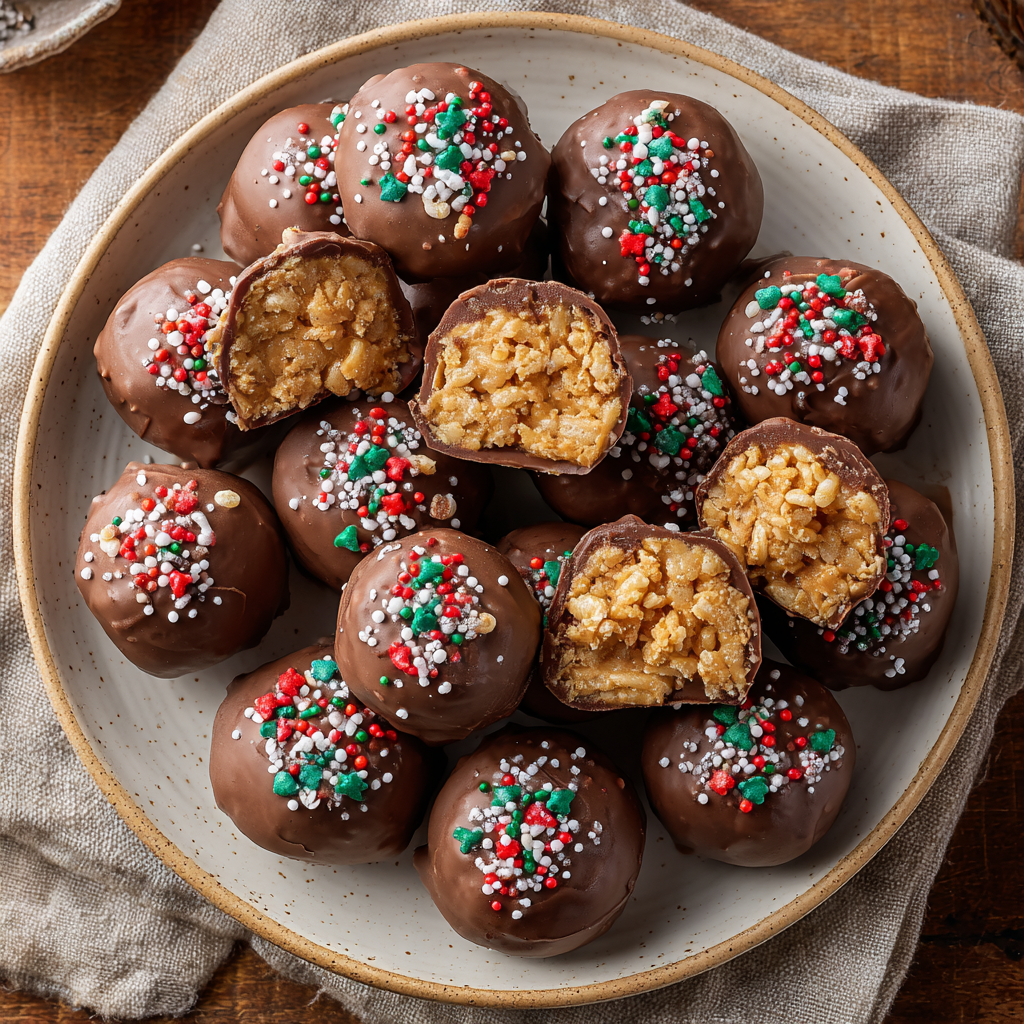 Peanut Butter Balls with Rice Krispies