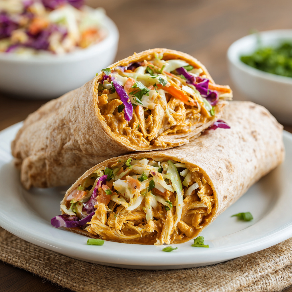 Spicy Peanut Chicken Wraps