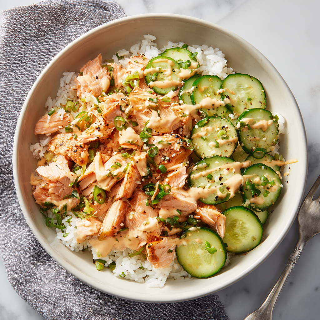 Spicy Salmon Rice Bowls
