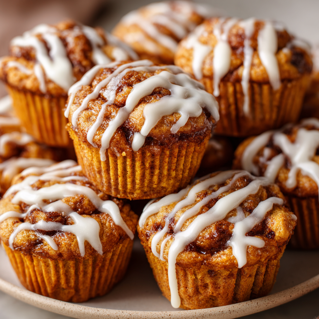 Cinnamon Roll Pumpkin Muffins