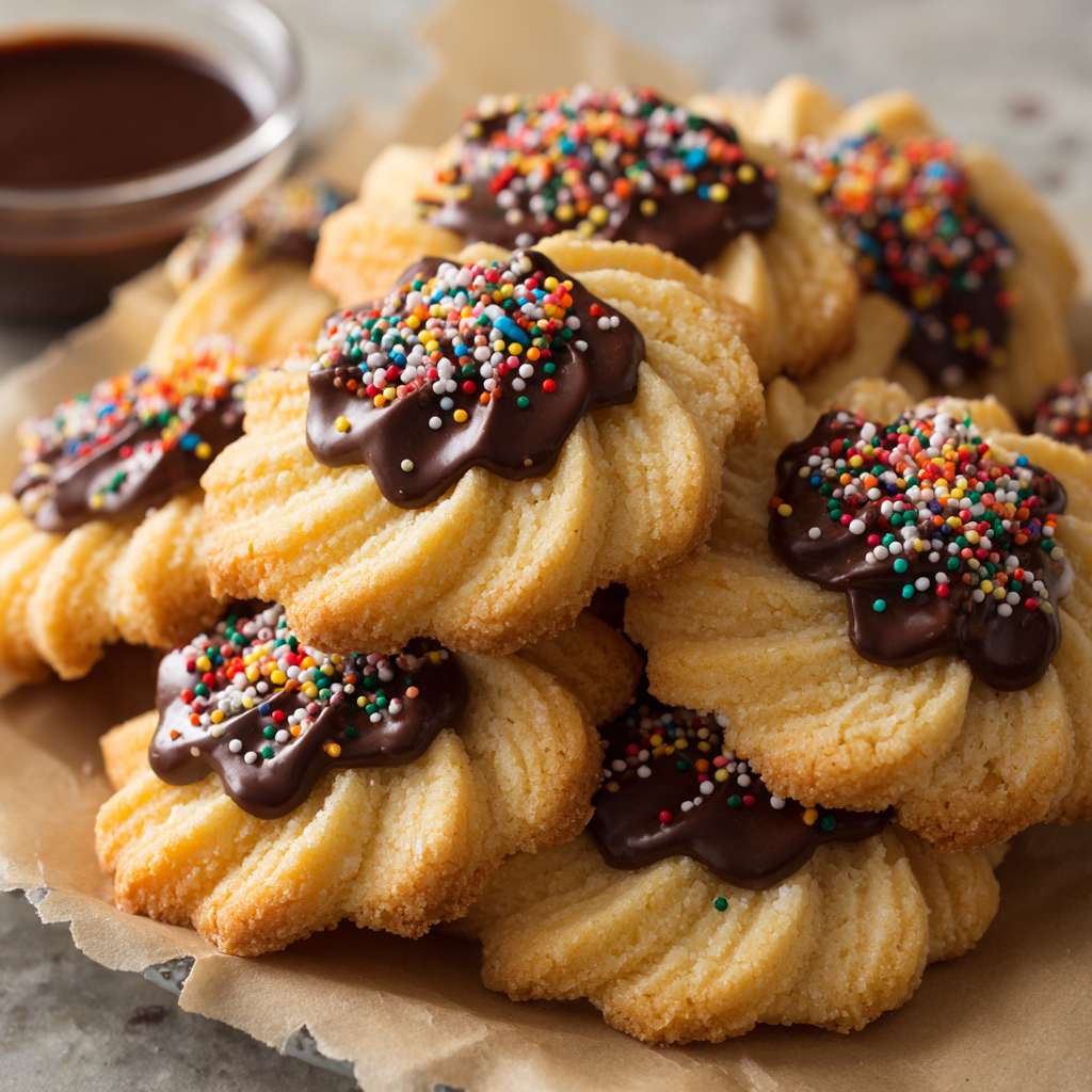 Classic Butter Cookies (No Chill, Optional Chocolate Dip)