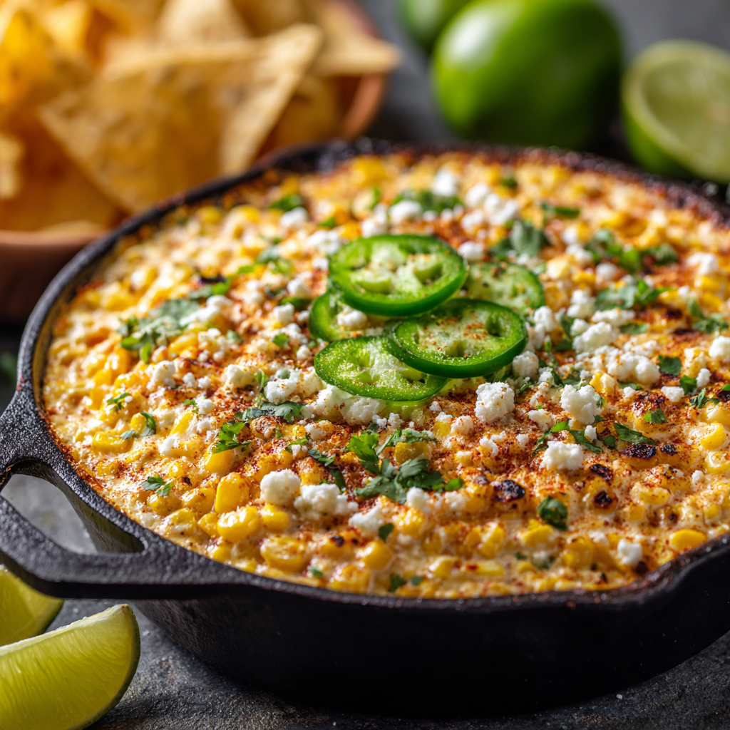 Creamy Jalapeño Street Corn Dip : Sweet, Savory & Spicy Party Favorite