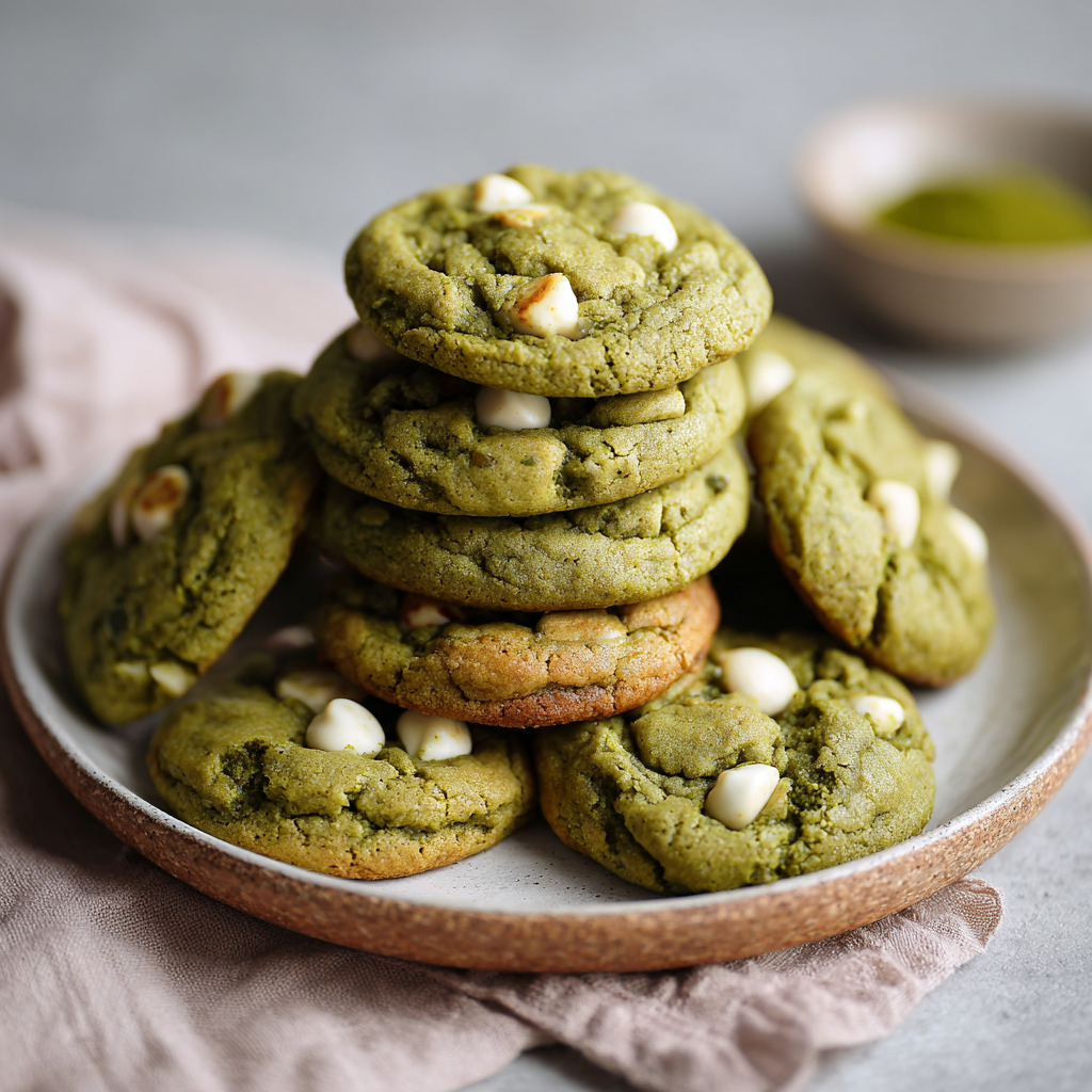 Matcha and White Chocolate Cookies