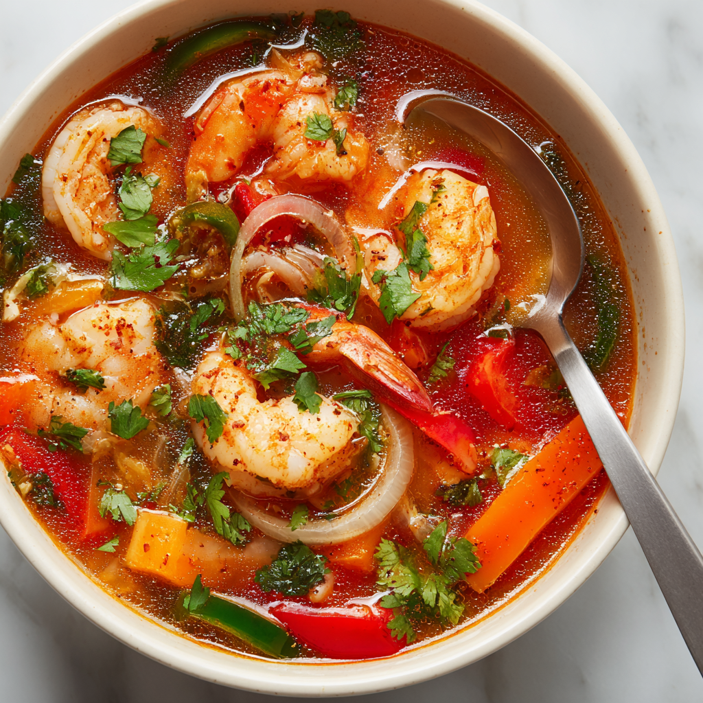 Quick and Spicy Shrimp Soup : Bold, Zesty, and Ready in 25 Minutes