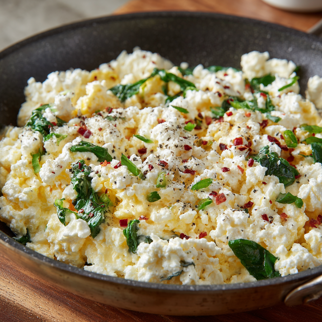 2-Minute Cottage Cheese Scramble : Ultra-Fluffy, High-Protein Eggs