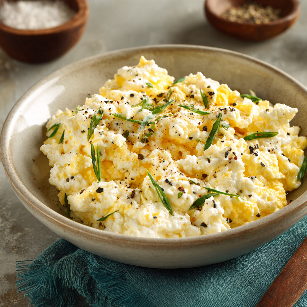 2-Minute Cottage Cheese Scramble : Ultra-Fluffy, High-Protein Eggs