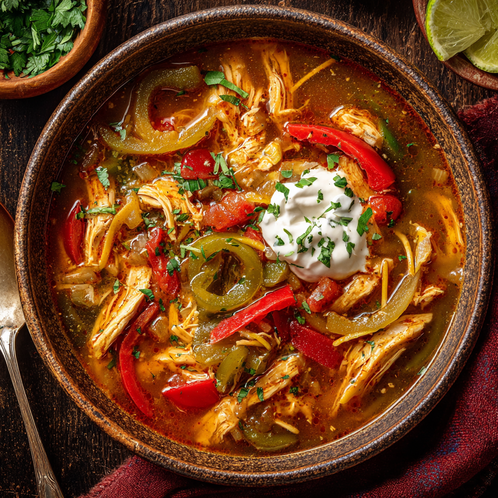 Chicken Fajita Soup –: Smoky, Zesty, and Soul-Warming