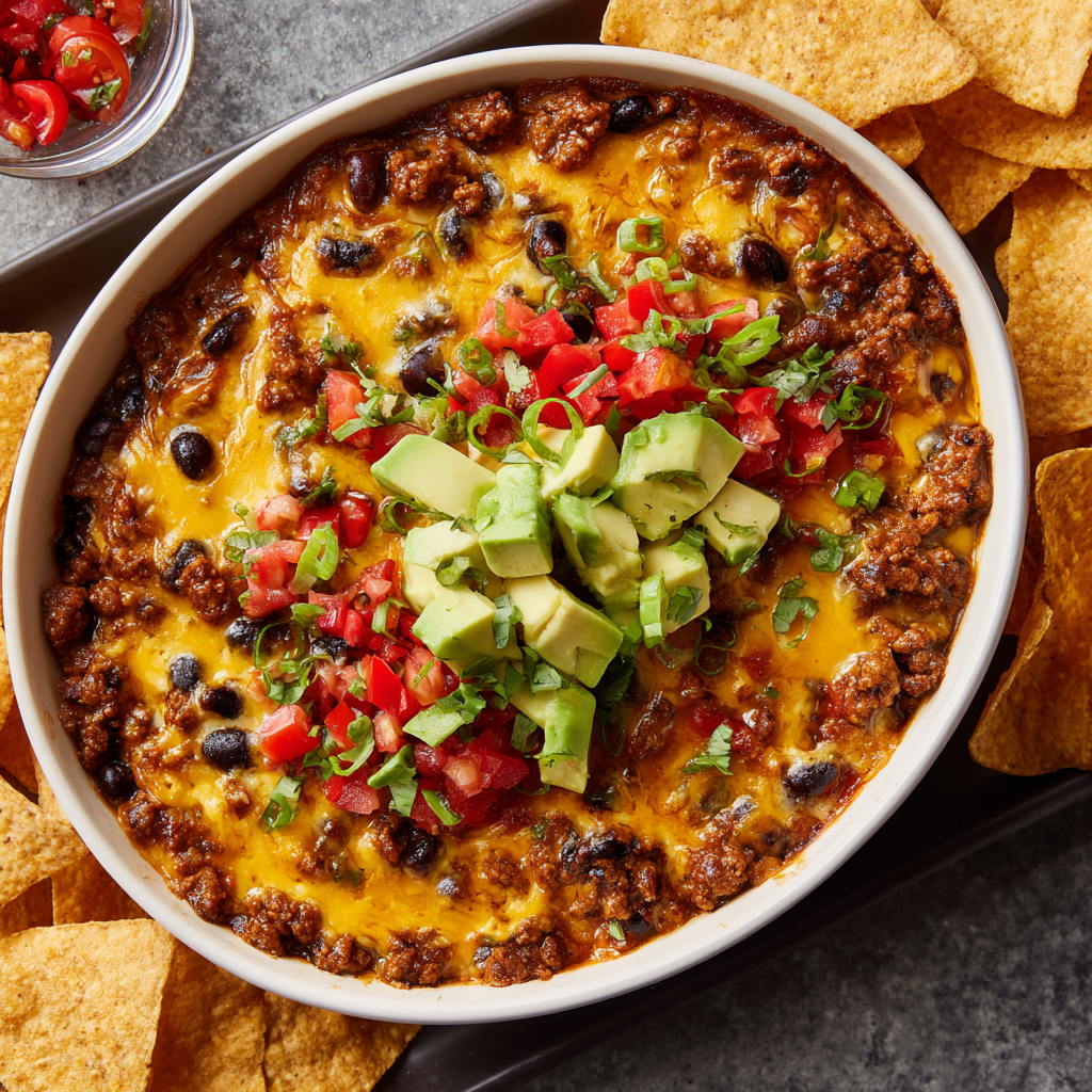Chili Cheese Dip : Meaty, Cheesy, and the Ultimate Party Appetizer
