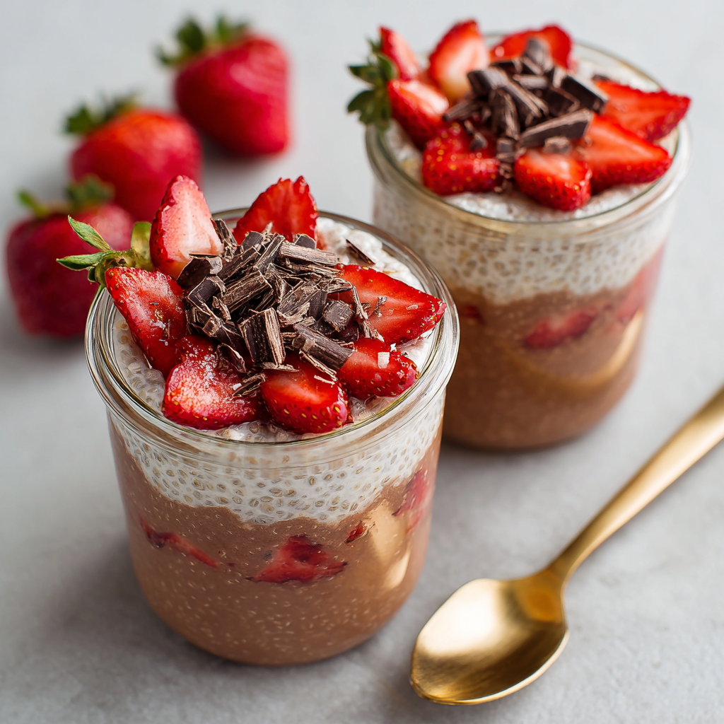 Chocolate-Covered Strawberry Overnight Oats :  A Healthy Valentine’s Treat