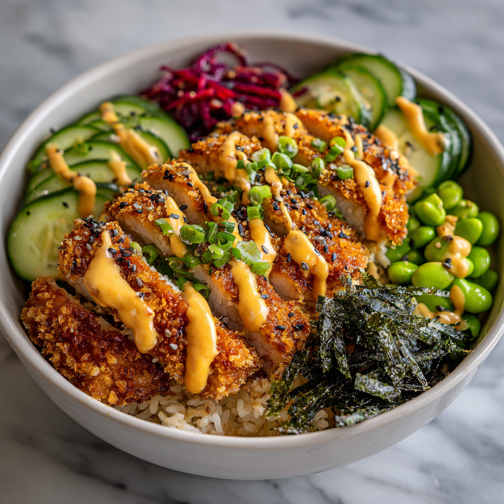 Crispy Chicken Katsu Bowls : Crunchy, Saucy & Packed with Umami