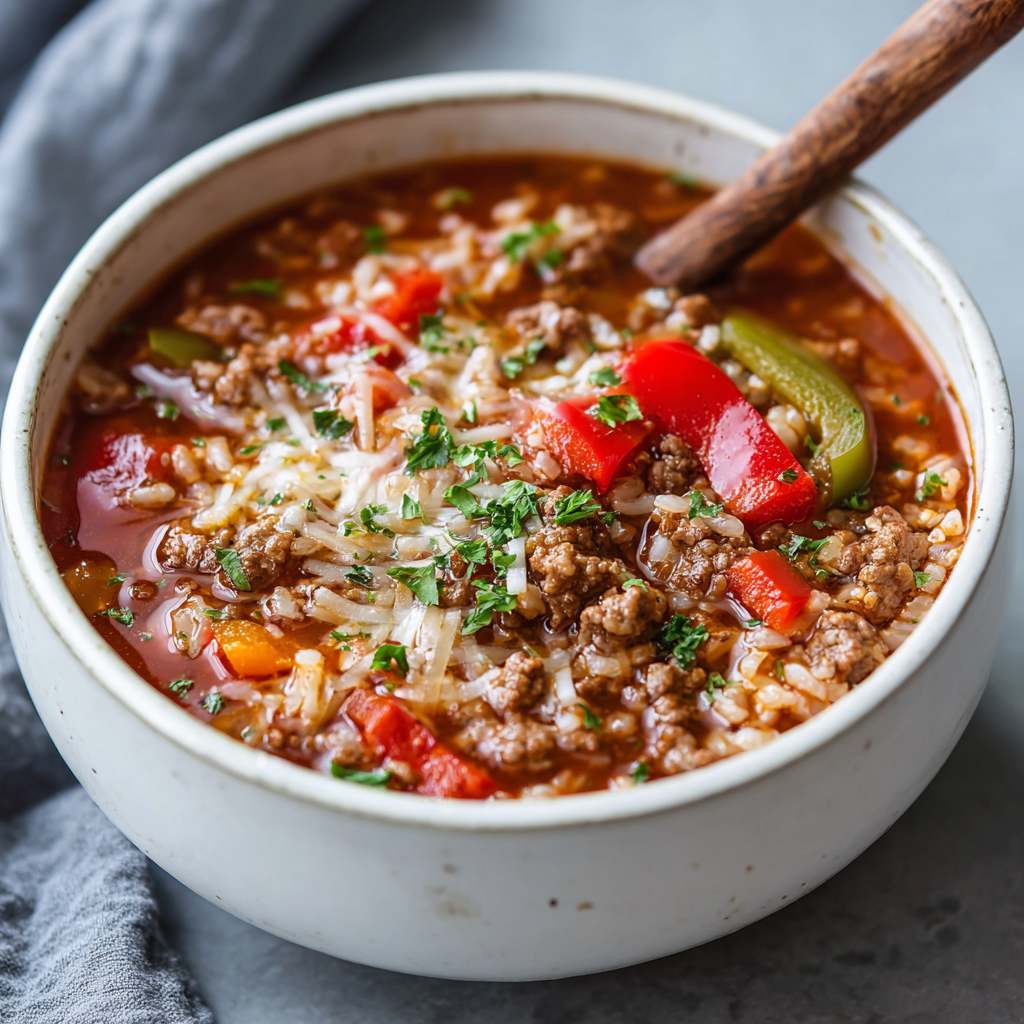 Crock Pot Stuffed Pepper Soup : Cozy, Easy & Family-Friendly