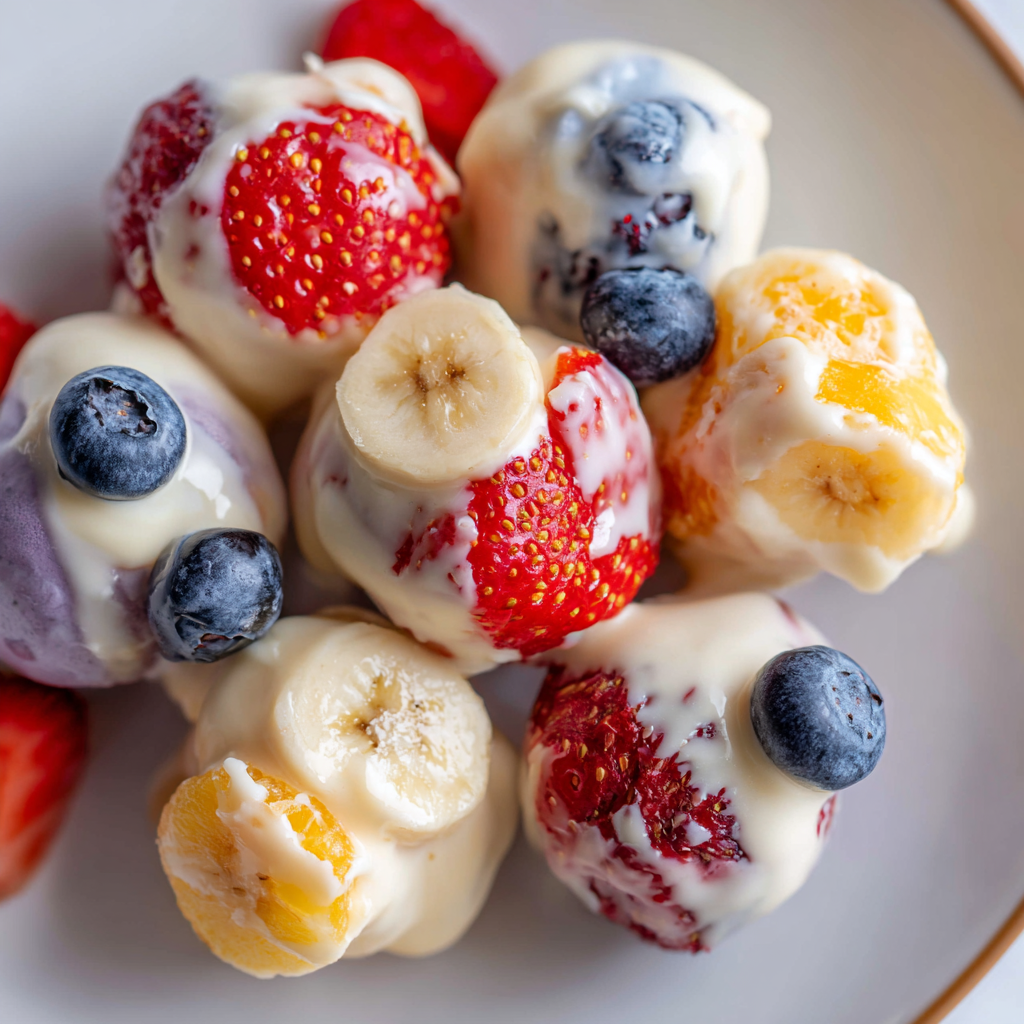 Frozen Yogurt-Covered Fruit Bites : Sweet, Cool & Guilt-Free
