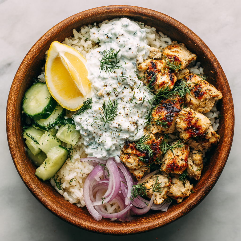Greek Chicken Rice Bowls : Gluten-Free, Flavor-Packed, and Meal Prep Ready