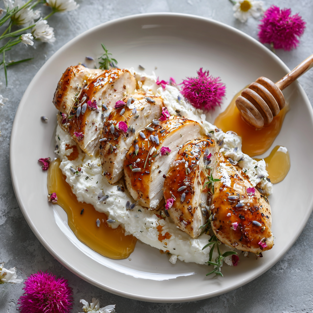 Lavender-Honey Chicken Breasts with Whipped Goat Cheese : A Floral, Flavor-Forward Spring Dish