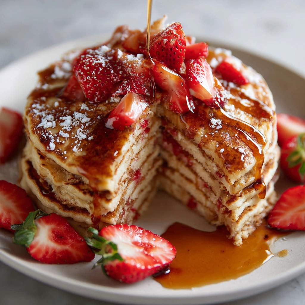 Meal Prep Strawberry Protein Pancakes : High-Protein Breakfast for Busy Mornings