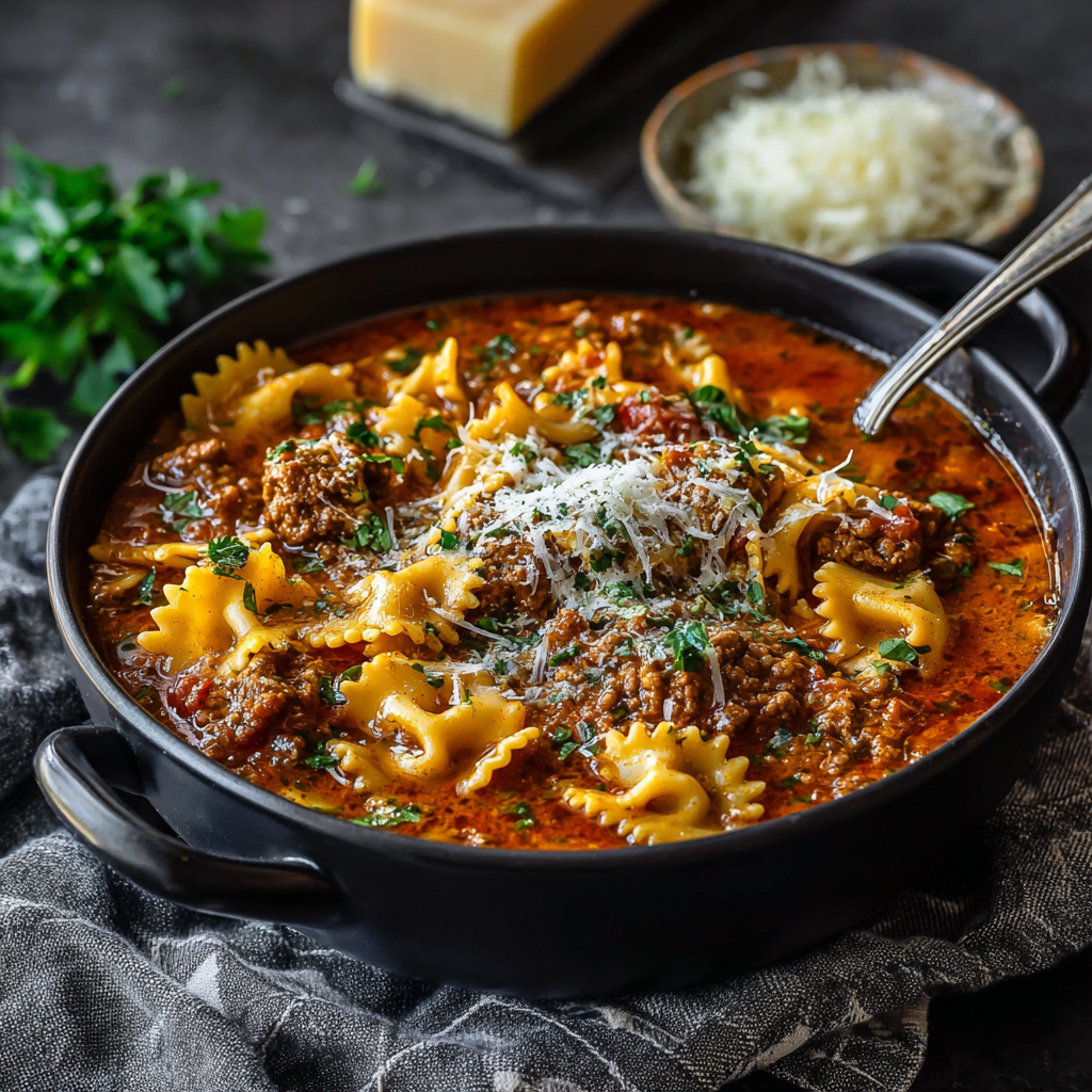 One-Pot Lasagna Soup : Hearty, Cheesy, and Packed with Flavor