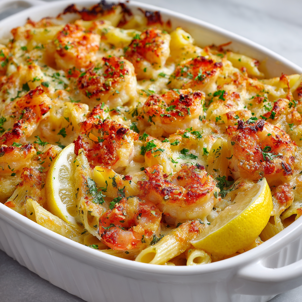 Shrimp Scampi Pasta Bake : Creamy, Garlicky & Oven-Baked Perfection
