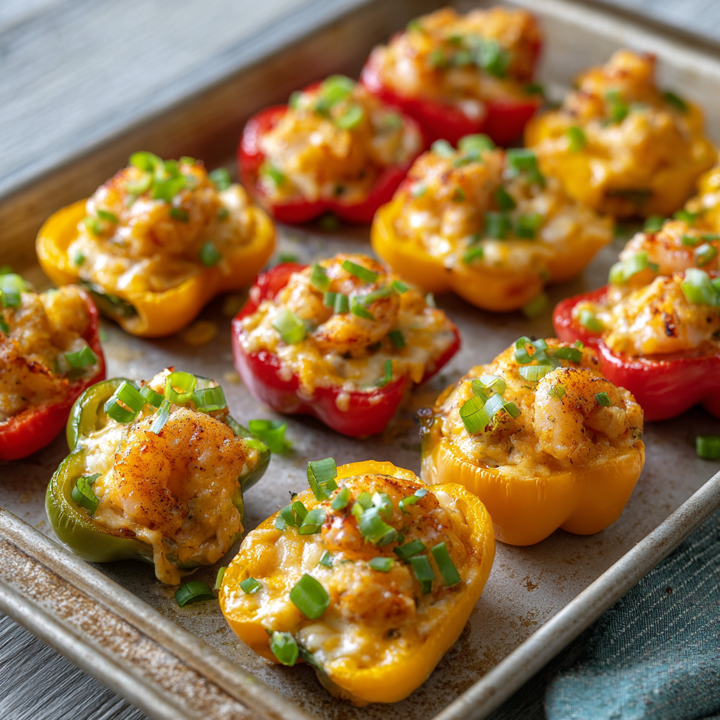 Shrimp & Grits-Stuffed Mini Bell Peppers : Southern Comfort, Bite-Sized & Brilliant