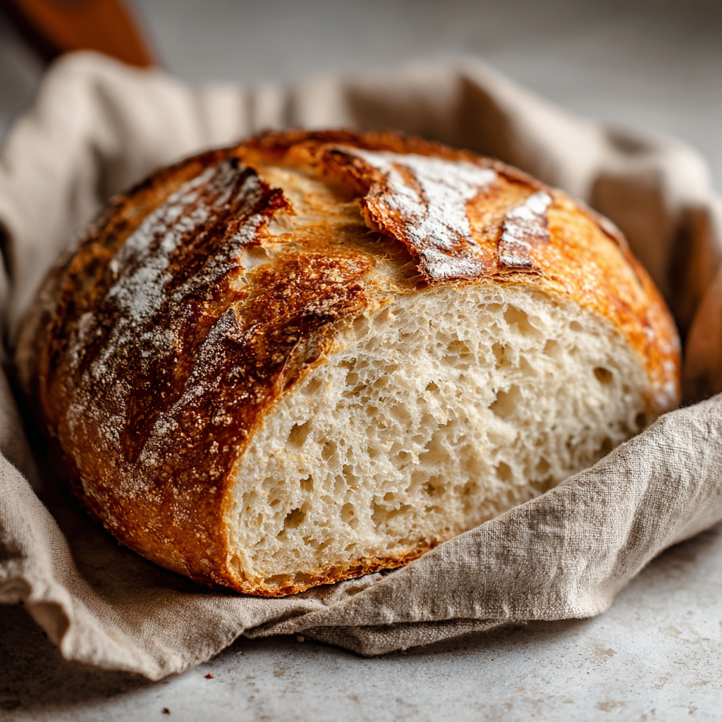 Soft and Chewy No-Knead Sourdough Bread (Beginner-Friendly Dutch Oven Recipe)