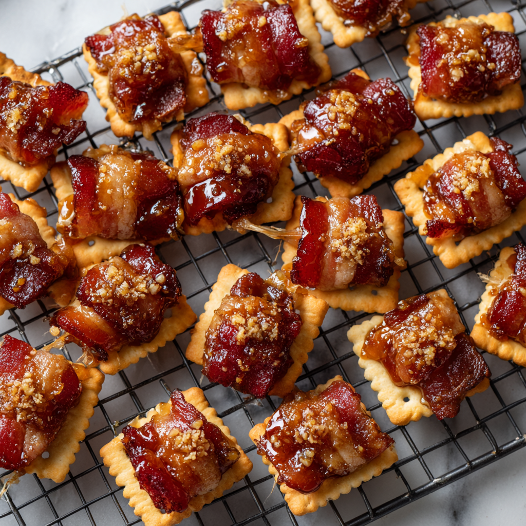 Sweet & Spicy Bacon Cracker Appetizers (aka Bacon Crack Bites)