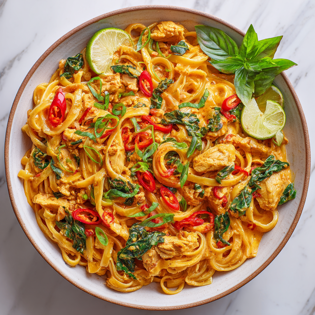 Thai Coconut Curry Chicken Pasta