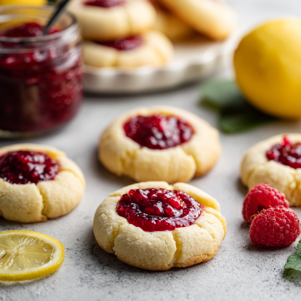 Lemon Cookies with Raspberry Curd : Bright, Buttery & Beautiful