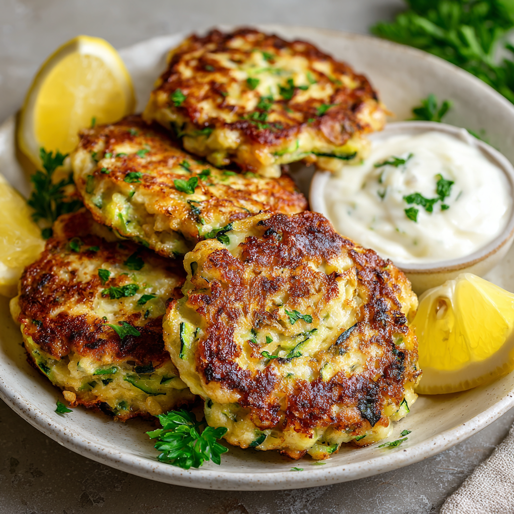 Cheesy Zucchini Chicken Fritters : Crispy, Juicy, Low-Carb Delight