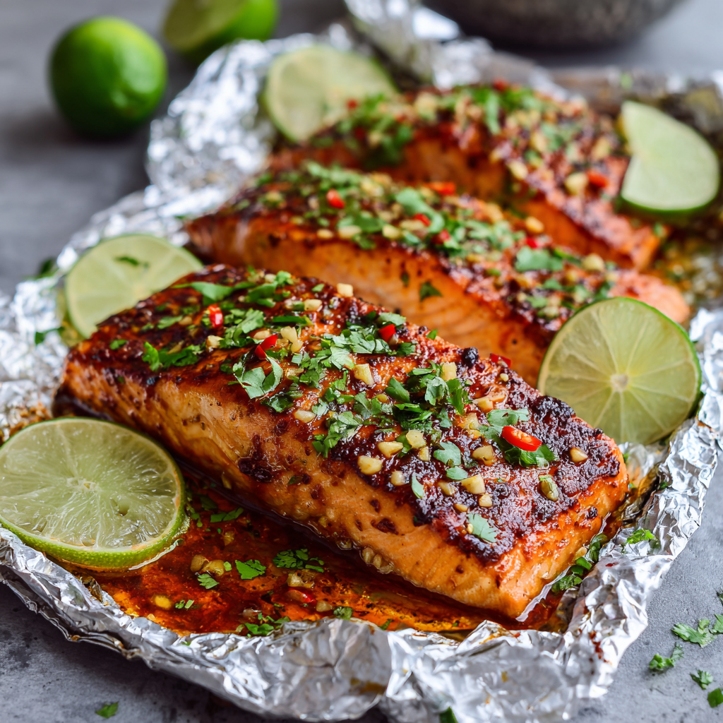 Chili Lime Salmon : Bold, Zesty, and Foil-Baked to Perfection