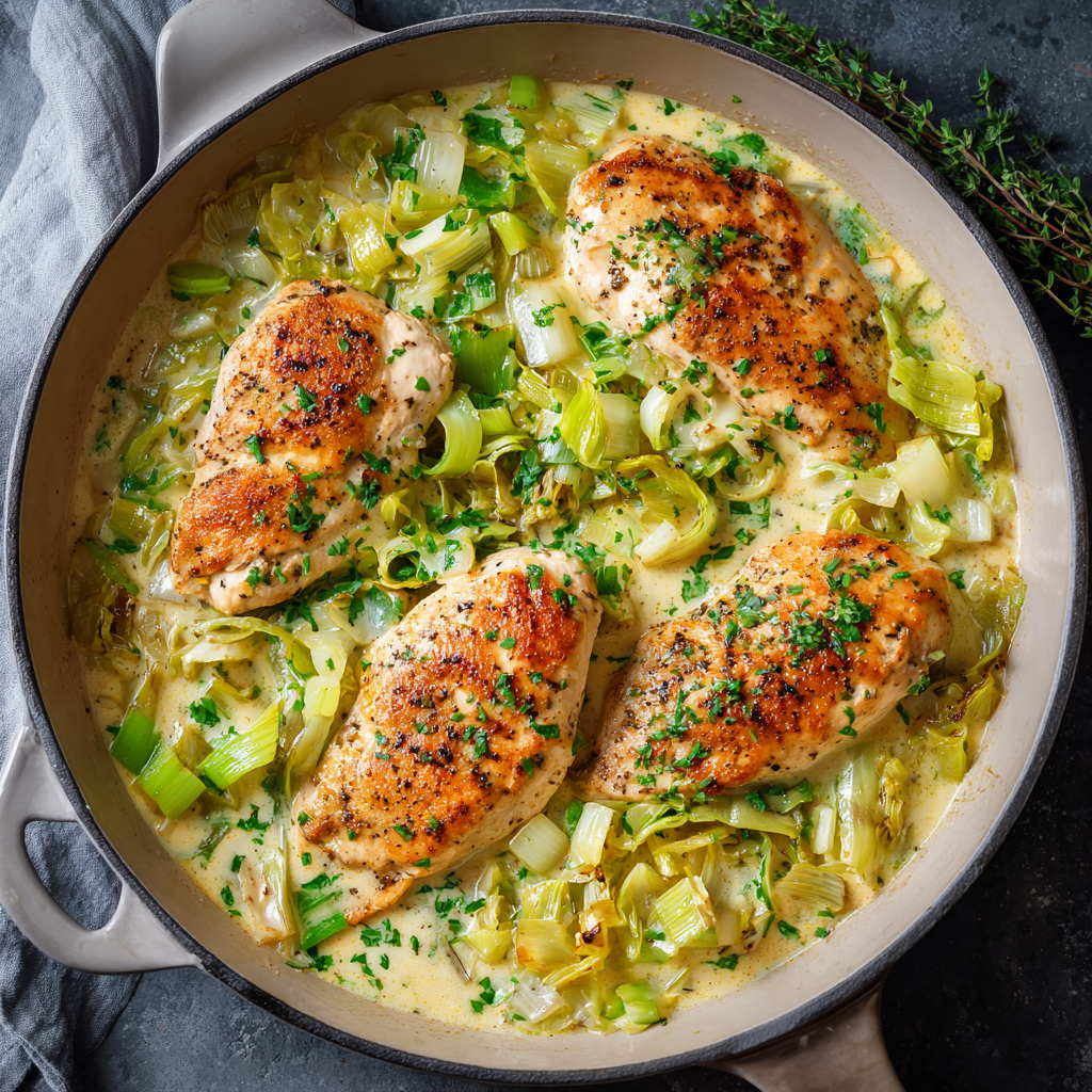 Creamy Leek & Garlic Chicken Breast : Simple, Elegant, and Full of Flavor