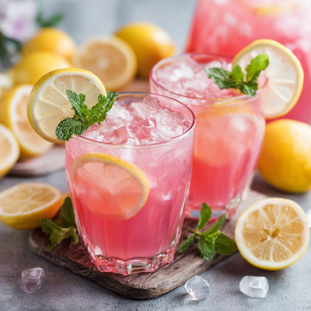 Fresh Homemade Pink Lemonade : Sweet, Tart & Refreshing