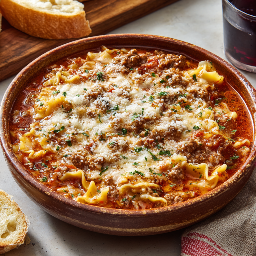 Lazy Lasagna Soup Casserole : The Best of Both Worlds in One Dish