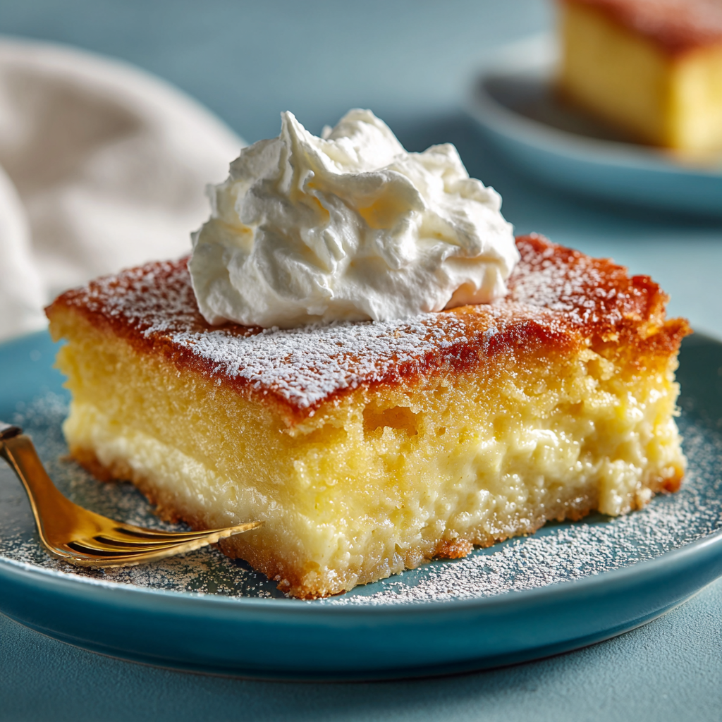 Ultimate Gooey Butter Cake with Vanilla Cream Topping