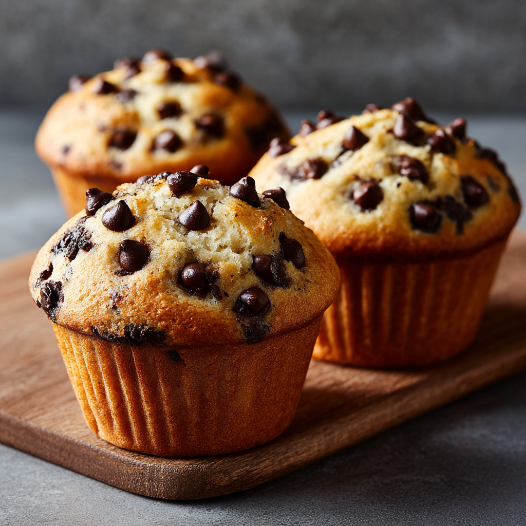 Bakery-Style Chocolate Chip Muffins (Tall, Fluffy & Loaded with Chocolate)