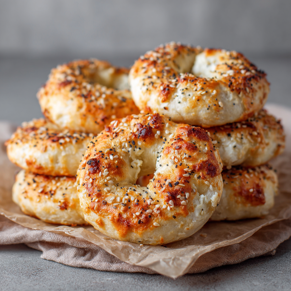 3-Ingredient Protein Bagels : Made with Greek Yogurt