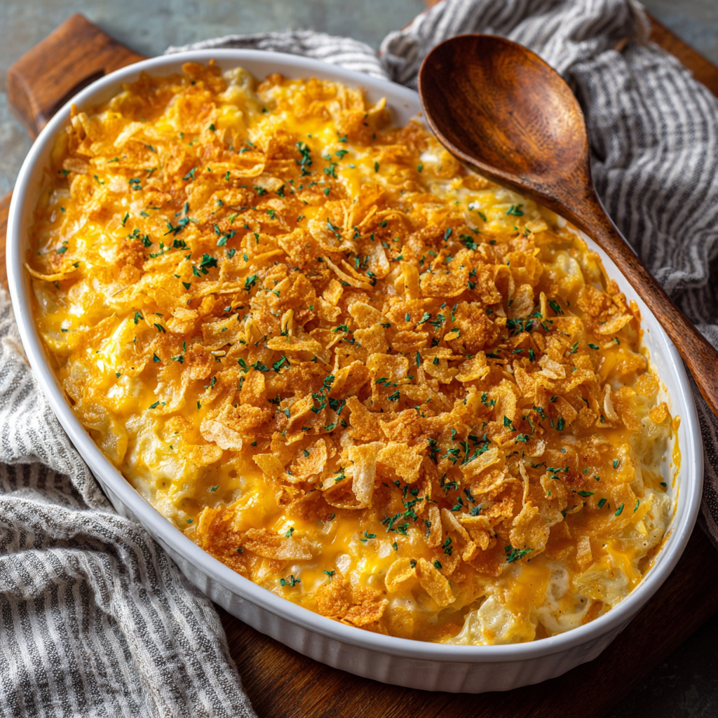Cheesy Funeral Potatoes with Hash Browns : Creamy, Crunchy, and Crowd-Loved