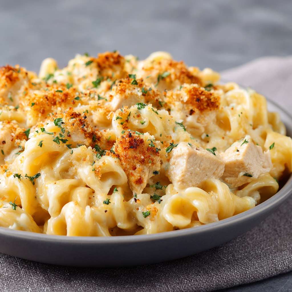 Chicken Mac & Cheese : Extra Creamy with Sharp Cheddar & Savory Chicken