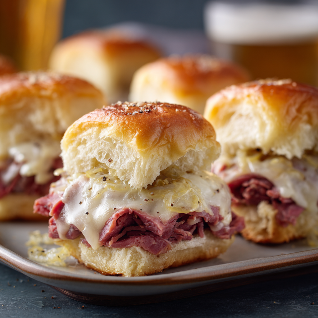 Corned Beef Sliders ; Melty, Savory, and Perfect for Parties or Game Day