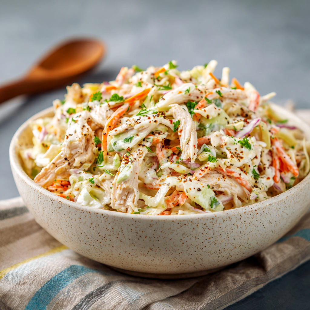 Creamy Chicken Coleslaw Salad : Quick, Crunchy, and Satisfying
