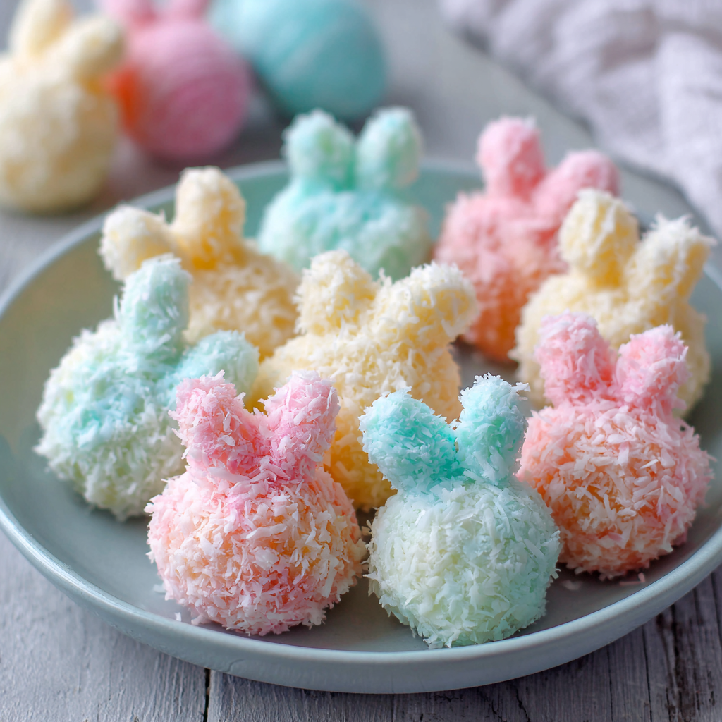 Easter Bunny Coconut Tails : No-Bake Coconut Treats Kids Love
