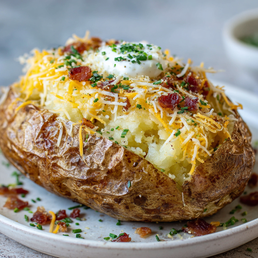 Easy Microwave Baked Potato with Butter & Cheese (Ready in Minutes!)