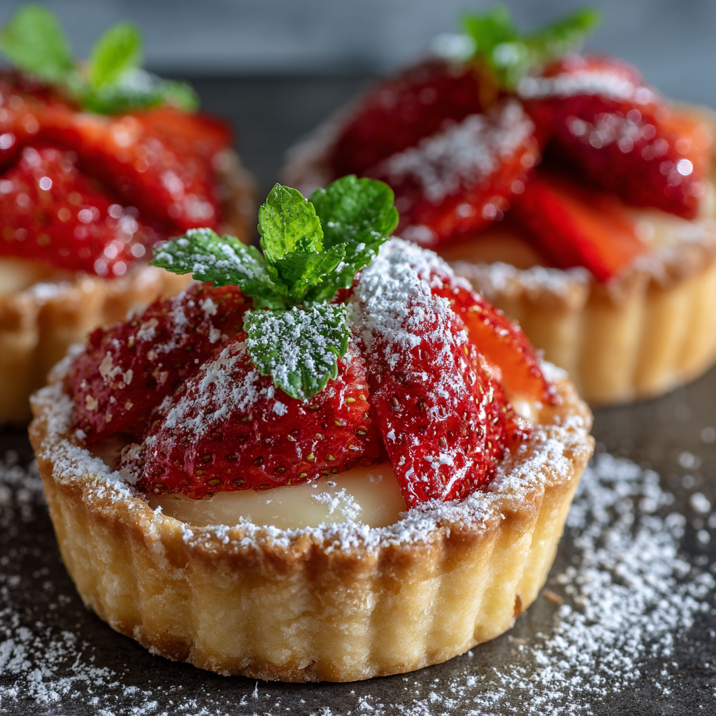 Fresh Strawberry Tartlets : Buttery, Creamy & Elegantly Sweet