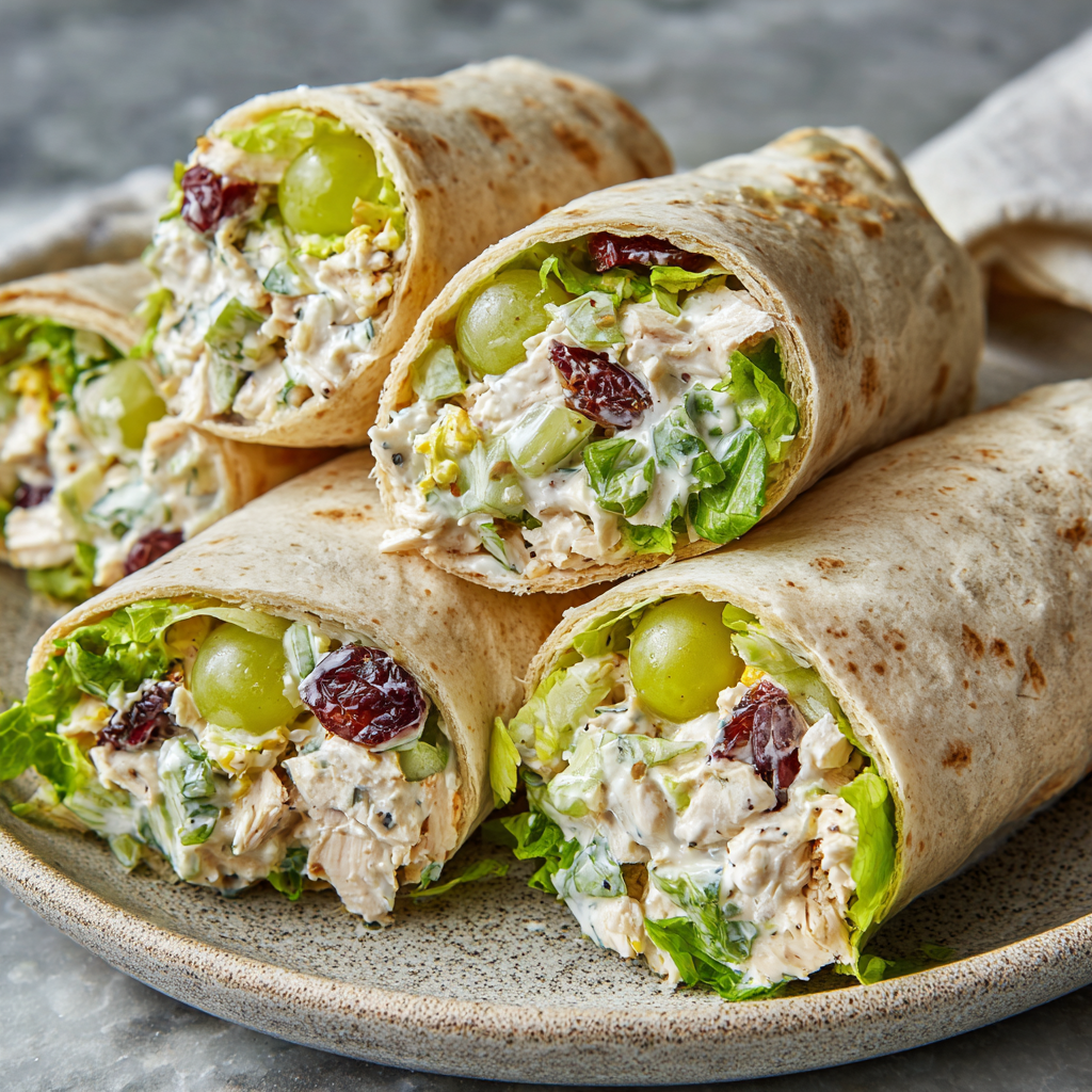 Greek Yogurt Chicken Salad Wraps : Light, Creamy, and Protein-Rich