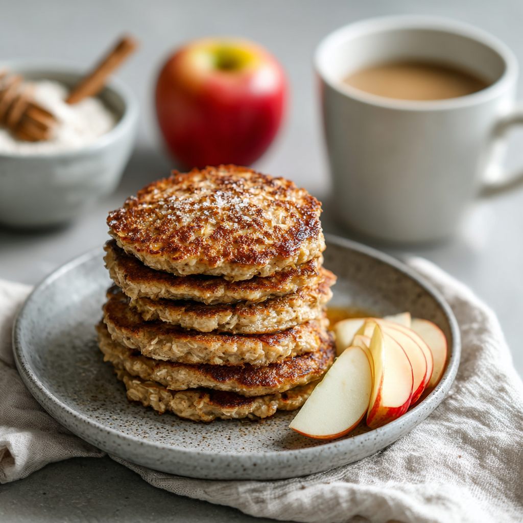 Healthy Oatmeal Apple Pancakes : Gluten-Free, Wholesome & Delicious