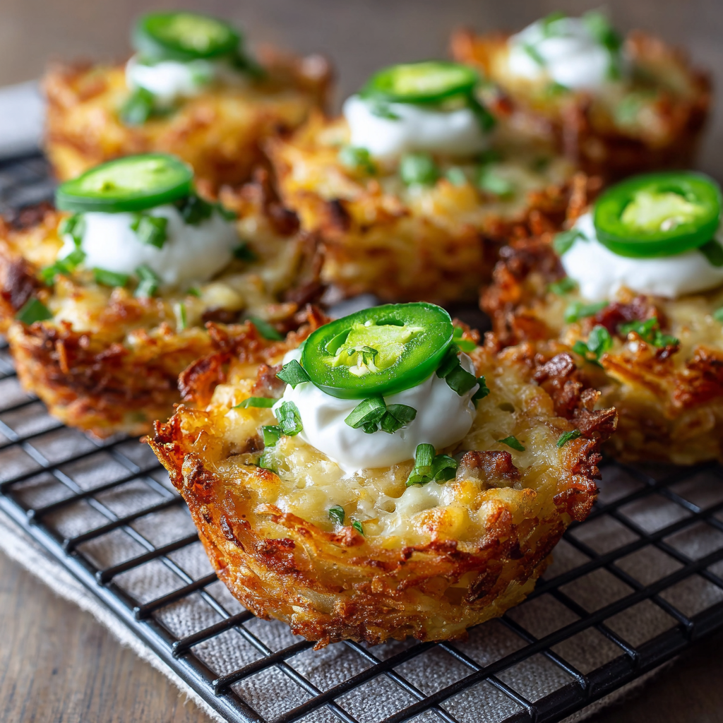 Jalapeño Popper Hash Brown Cups : Spicy, Cheesy & Crowd-Pleasing