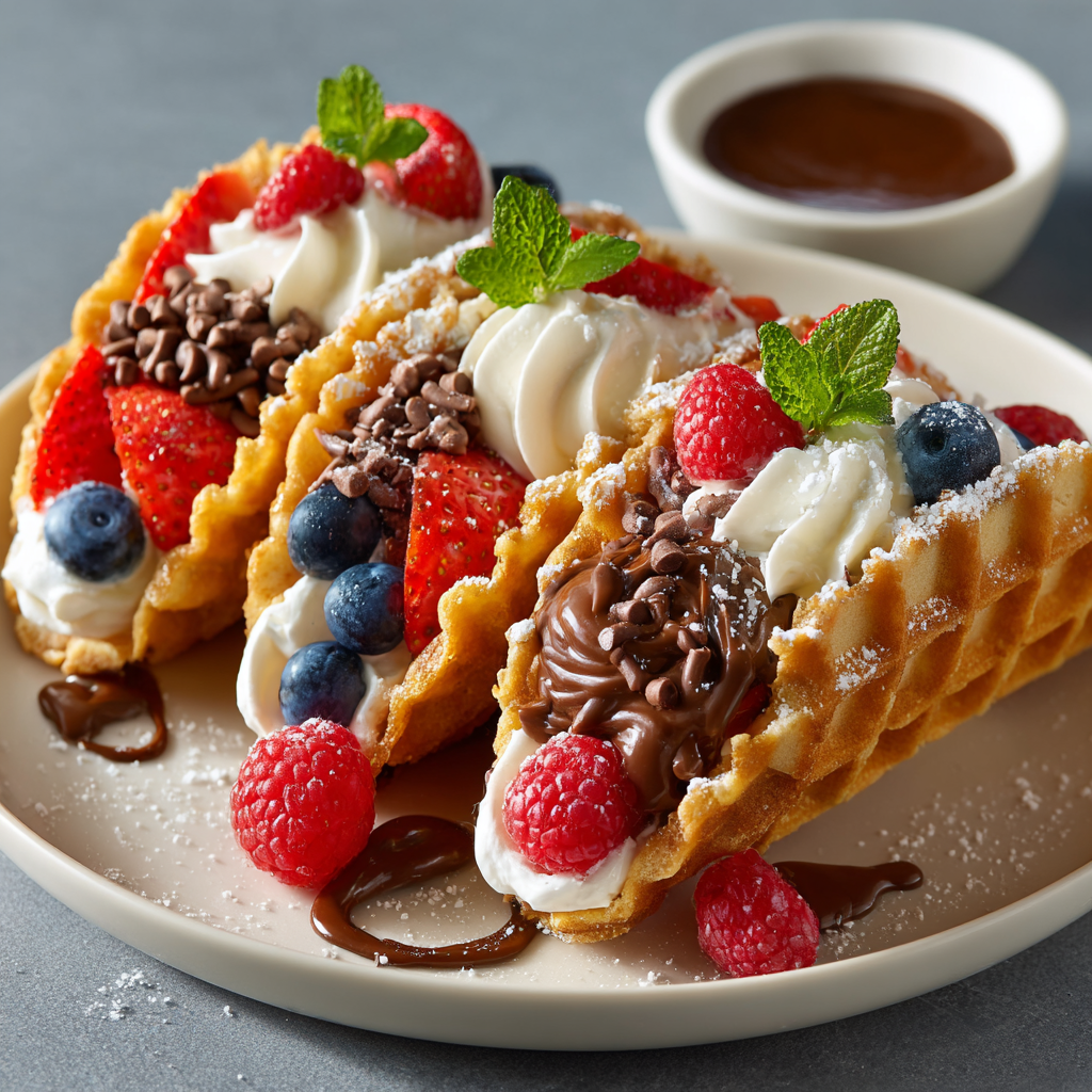 Mini Waffle Dessert Tacos : Fun, Customizable Treats for Any Occasion