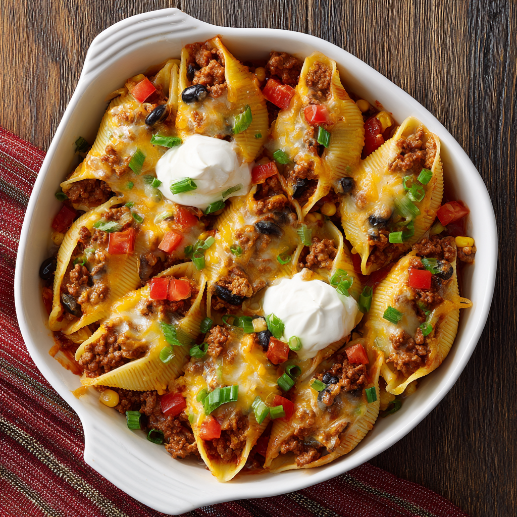 Taco-Stuffed Jumbo Shells : The Perfect Mashup of Taco Night and Pasta Night