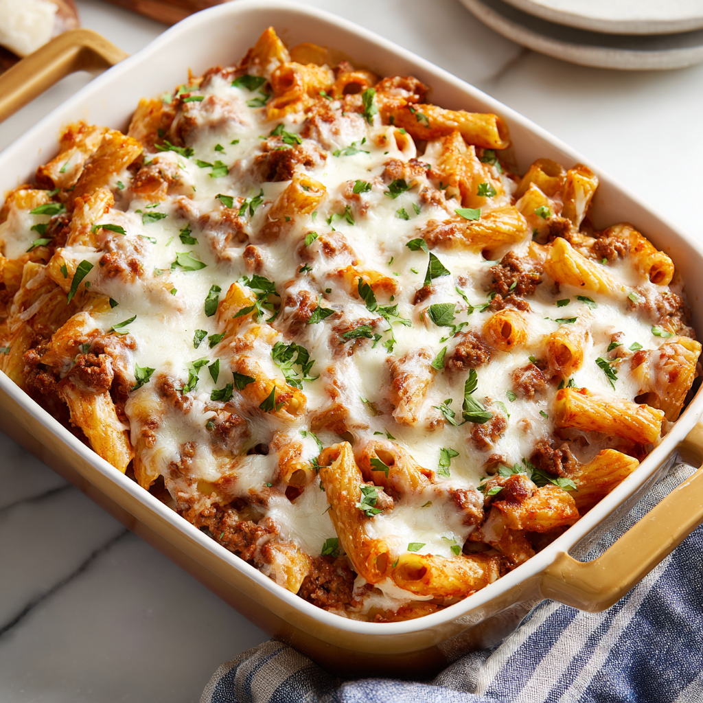 Baked Ziti with Hidden Ricotta : Creamy, Cheesy, and Protein-Packed