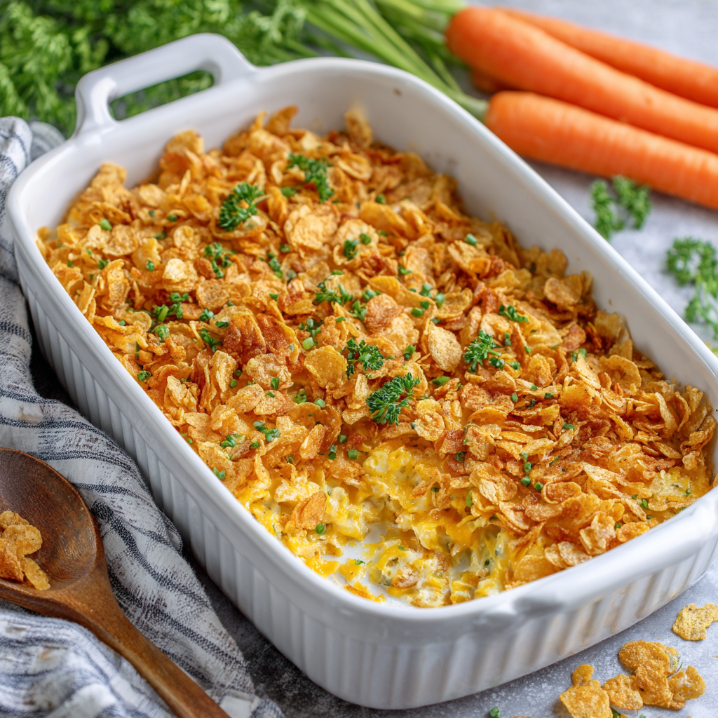 Creamy Carrot Cornflakes Casserole : Cheesy, Buttery Holiday Side Dish