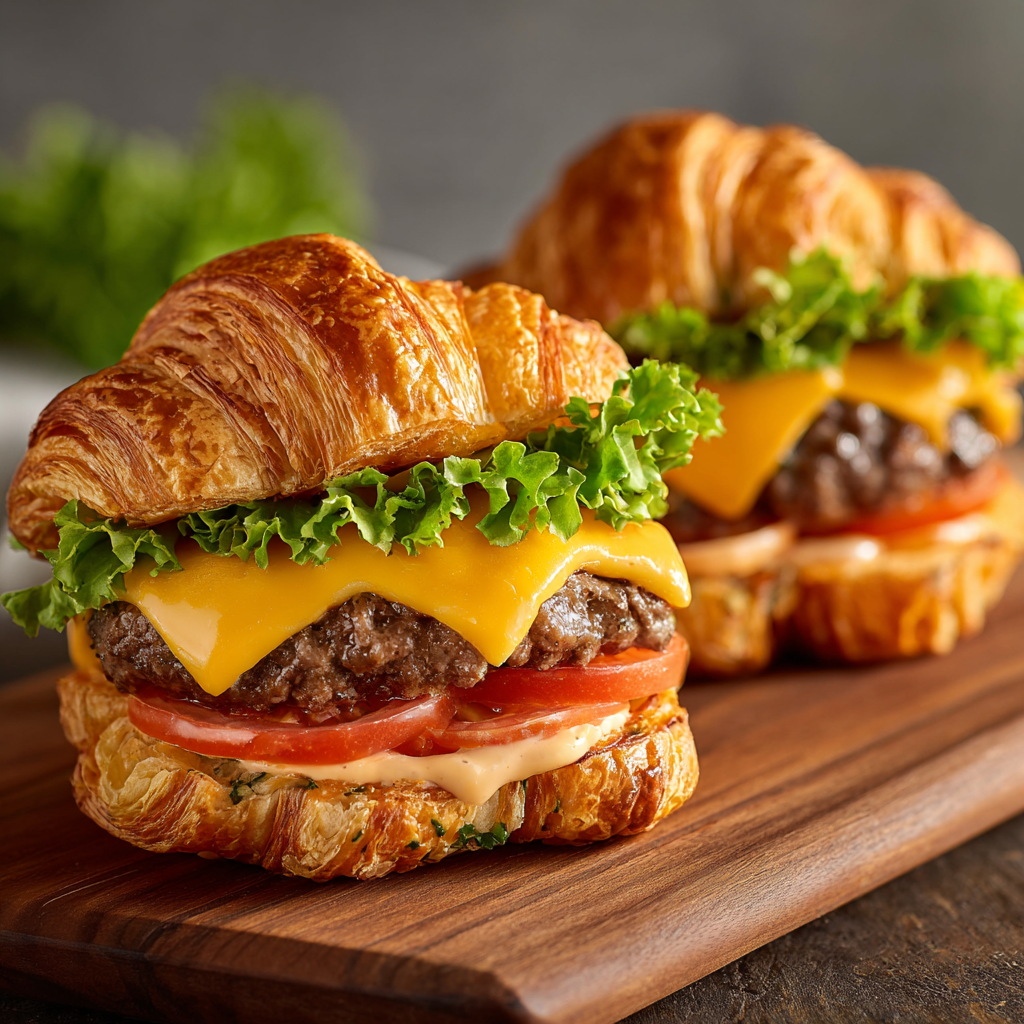 Croissant Smash Burgers : Buttery, Juicy & Next-Level Indulgence